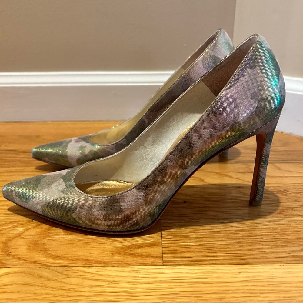 Stuart Weitzman pink camo heels